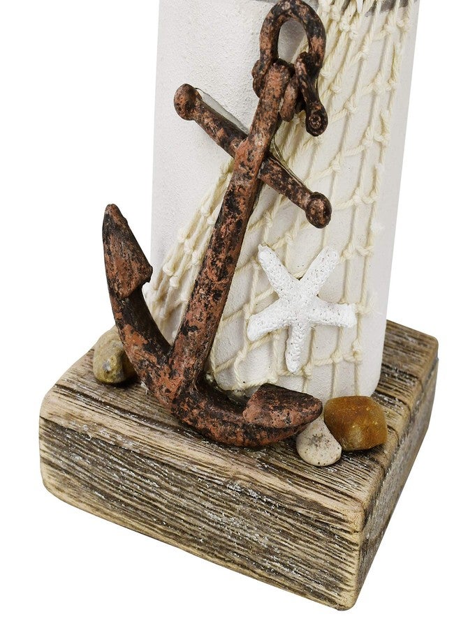 Morning View Lighthouse Decor Nautical Decoration Lighted Wood Light House Figurine Beach House Coastal Decor Table Ocean Seaside Theme Home Decorations Lake House Bathroom Shelf Centerpiece 11.4" - Image 3